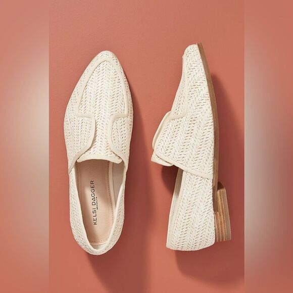 Kelsi Dagger Brooklyn Stanton Oxford Loafers size 8.5 Raffia - Picture 1 of 16